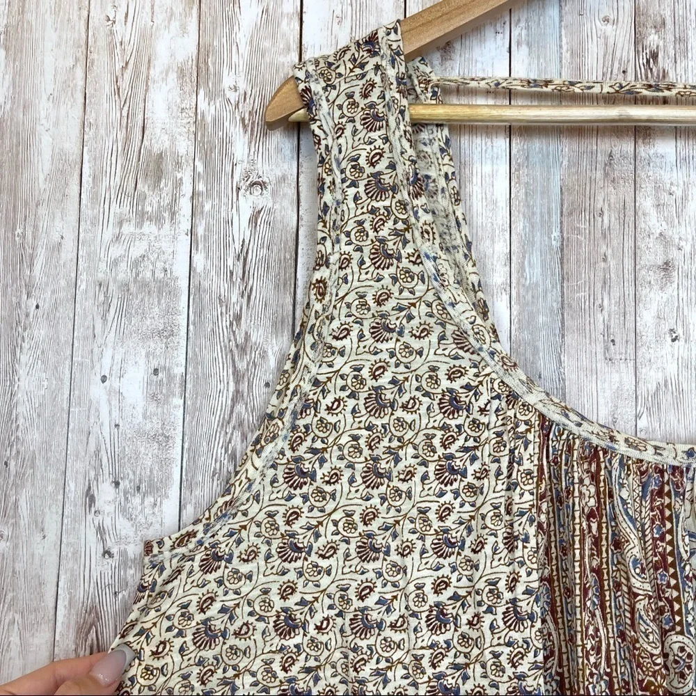 Free People Mess Around Tunic Sleeveless Neutral Combo Top Size Small Women